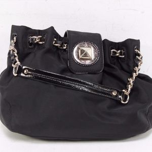 Kate Spade Black Nylon Pyramid Chain Shoulder Bag